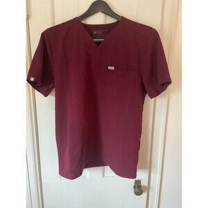 FIGS Women’s Burgundy Scrub Top - Size Large